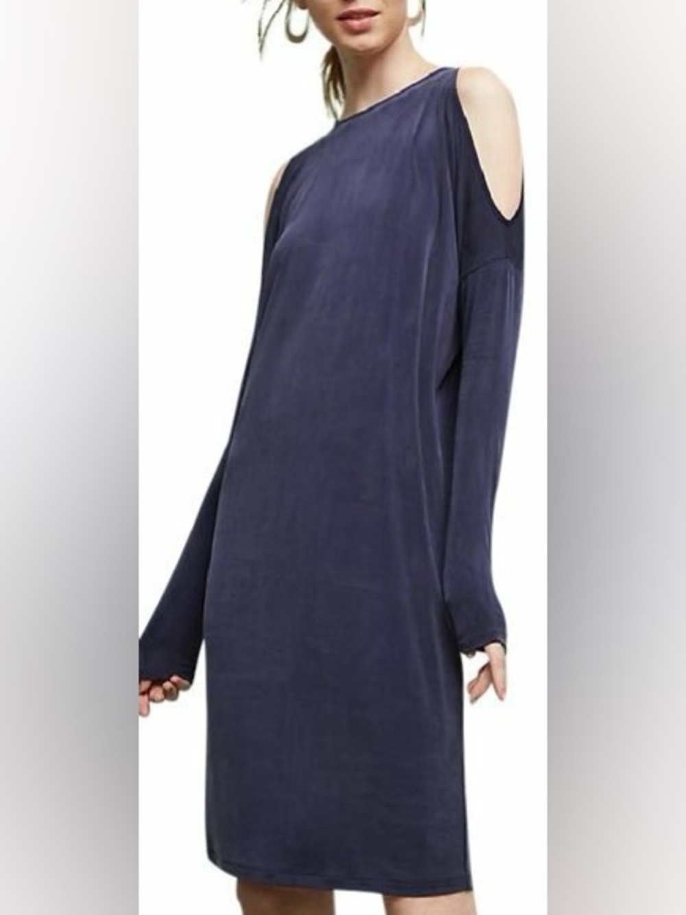 Anthropologie Eri + Ali - Open Shoulder Navy Women’s Midi Dress